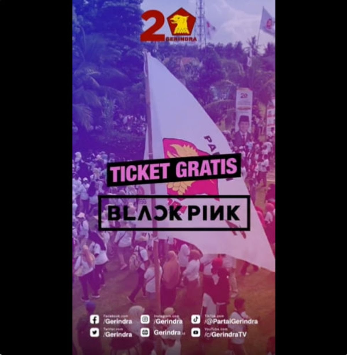 Polemik Giveaway Tiket Konser Blackpink, Blink: Gerindra Jangan Mengejar Popularitas Partai Gerindra Meminta Maaf Perihal Giveaway Tiket Konser Blackpink_Zonanusantara.com