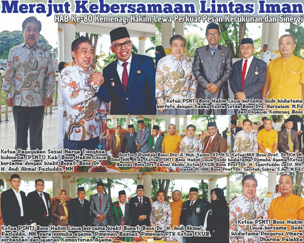 5E1E21B9-E45C-4Dae-8A62-18357590B026 Hab Ke-80 Kemenag Di Bone, Ketua Psmti Hakim Lewa Tampil Simbol Harmoni Dan Kebhinekaan