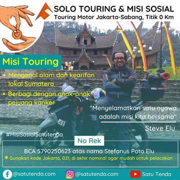 Mengemban Misi Kemanusiaan Steve Elu, Melakukan Touring Jakarta- Sabang