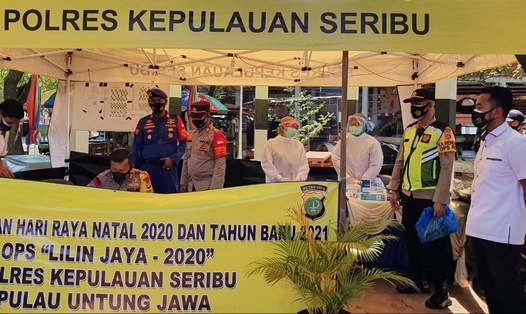 Pospam Plus Nataru, Kapolres Kep Seribu Beri Semangat Anggotanya