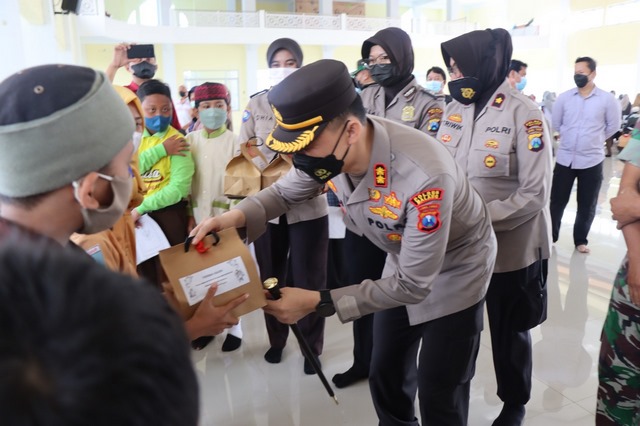 Kapolres Kunjungi Siswa Yang Jalani Vaksinasi