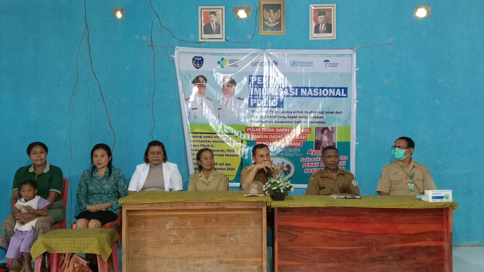 Camat Miomaffo Timur Lakukan Pencanangan Pin Polio 2024