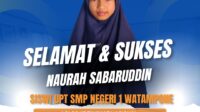 Dari Bone Ke Nasional, Kisah Sukses Naura Sabaruddin Siswa Smpn 1 Watampone Di Osn Matematika