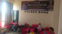 Satlantas Polres Bone Gelar Donor Darah, Dapatkan 50 Kantong Darah Dalam Rangka Hut Lalulintas Bhayangkara Ke-69