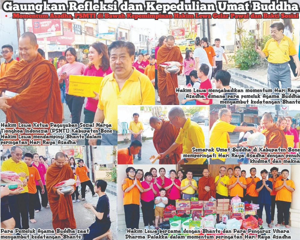 Sosok Inspiratif, Hakim Lewa Pimpin Umat Buddha Bone Jalani Hari Asadha Dengan Meditasi Dan Kepedulian, Gaungkan Ajakan Hidup Dalam Dhamma Dan Welas Asih