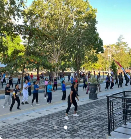 Plbn Wini Meriahkan Hut Ke-80 Ri Dengan Zumba Pagi Bersama, Bangun Sinergi Dan Silaturahmi Lintas-Instansi