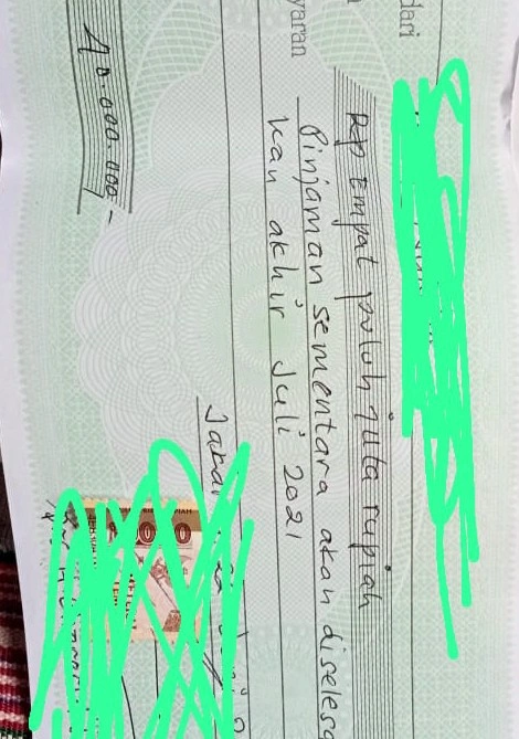 Sumpah Dan Janji Di Atas Kertas Bukan Jaminan Uang Pinjaman Bakal Kembali. 