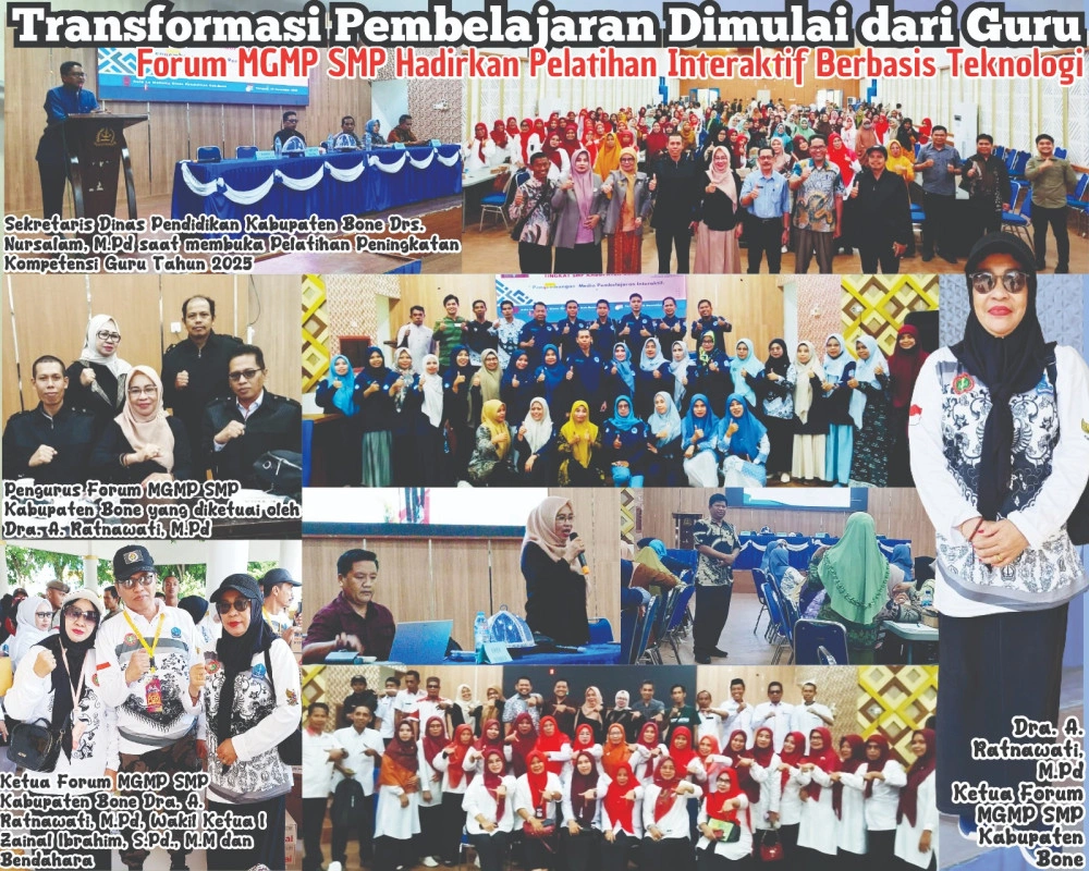 Digitalisasi Pendidikan Jadi Fokus, Forum Mgmp Smp Kabupaten Bone Siapkan Guru Hadapi Tantangan Pembelajaran Modern