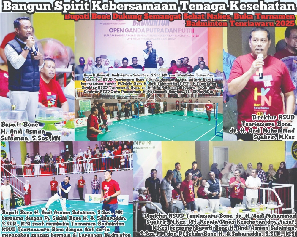 Direktur Rsud Tenriawaru Hidupkan Semangat Kebersamaan Lewat Badminton, Bupati Bone: Ini Wujud Transformasi Kesehatan Di Bone