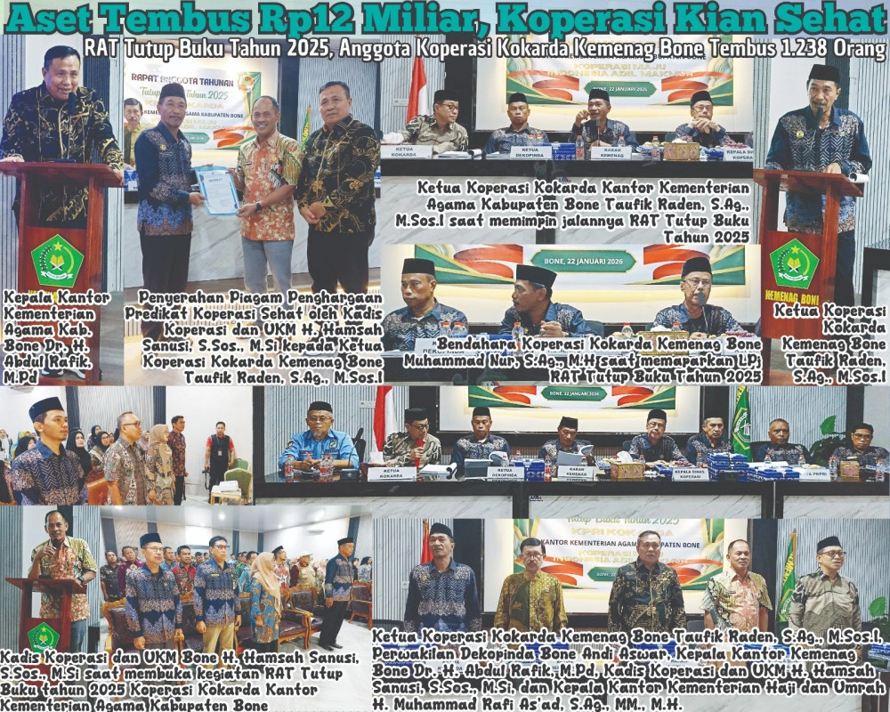 Rat Tepat Waktu, Kinerja Menggembirakan, Kpri Kokarda Kemenag Bone Raih Predikat Koperasi Sehat