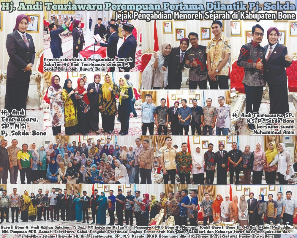 Hj. Andi Tenriawaru Catat Sejarah Sebagai Pj. Sekda Perempuan Pertama Di Bone, Bupati Tekankan Kinerja Berorientasi Hasil, Diharap Jadi Motor Birokrasi