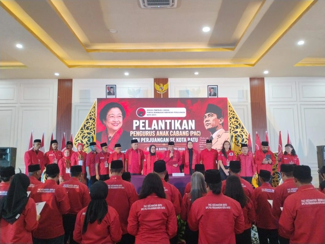 Dpc Pdip Kota Batu Lantik 33 Pengurus Pac, Perkuat Struktur Hingga Anak Ranting