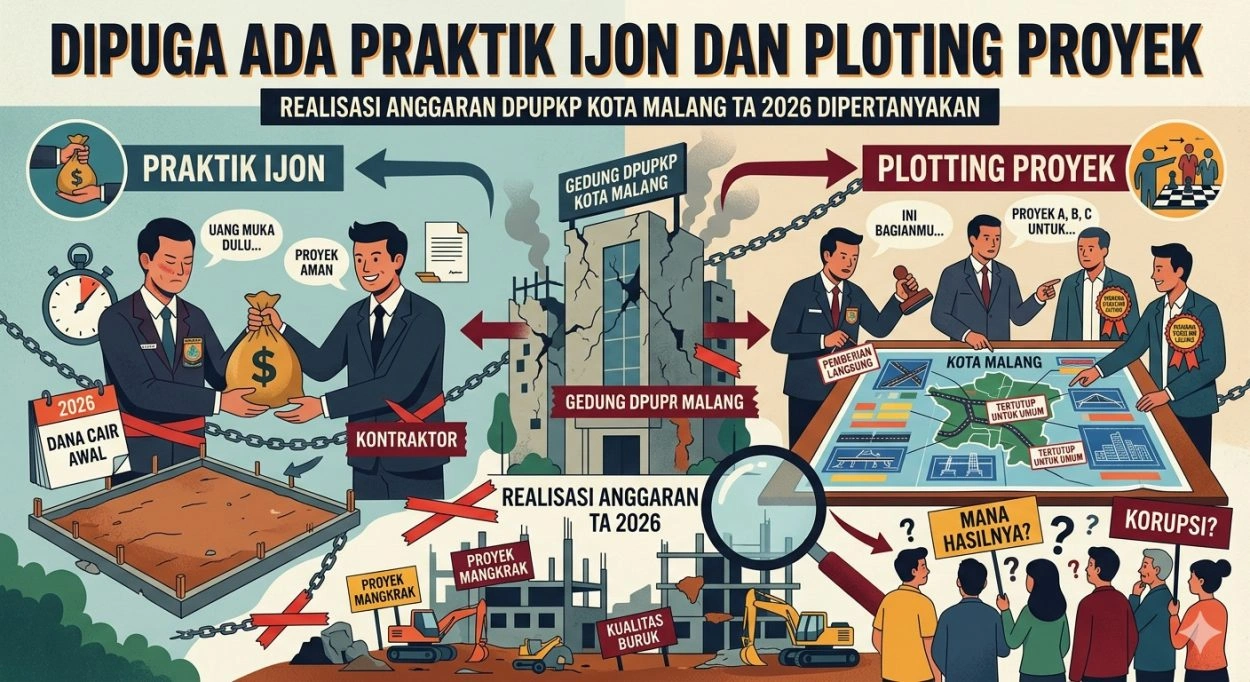 Diduga Ada Praktik Ijon Dan Ploting Proyek, Realisasi Anggaran Dpupkp Kota Malang Ta 2026 Dipertanyakan