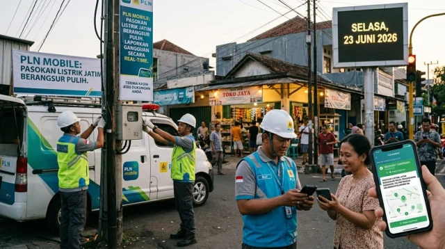 Pasokan Listrik Jatim Berangsur Pulih, Pln Maksimalkan Penanganan Via Pln Mobile
