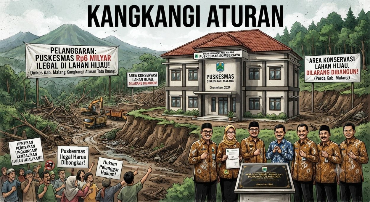 Dinkes Kabupaten Malang Diduga Kangkangi Aturan: Puskesmas Rp 6 Miliar Disinyalir Berdiri Di Lahan Hijau
