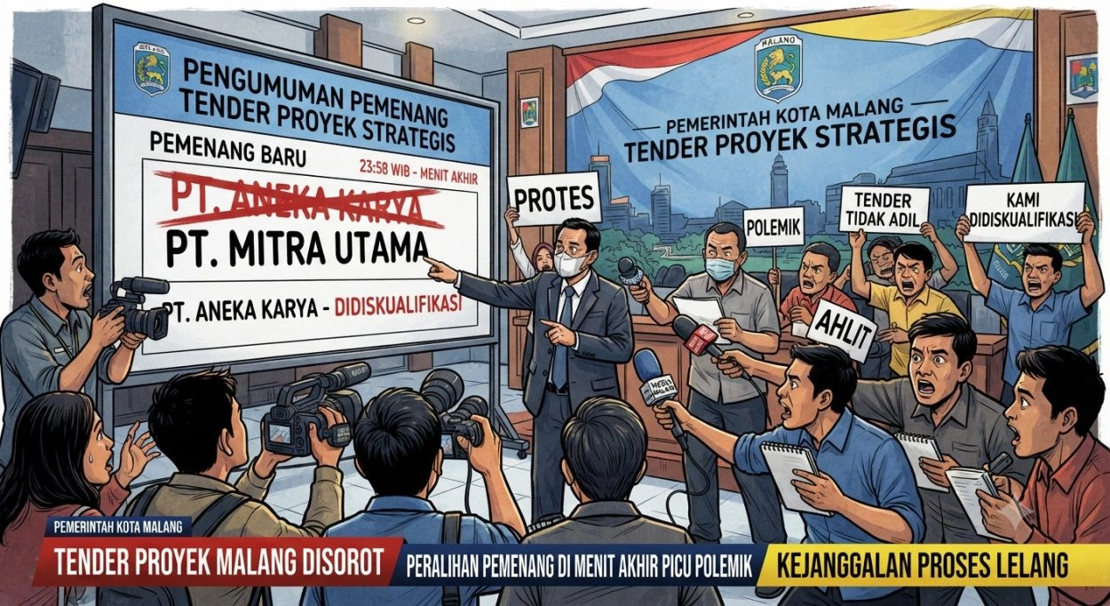 Tender Proyek Strategis Pemkot Malang Disorot: Peralihan Pemenang Di Menit Akhir Picu Polemik