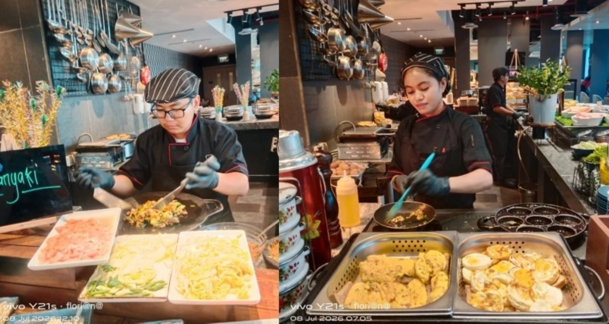 Lou Zen Ahimsa Raningrat (Kiri) Dan Maria Floriana Genere (Kanan) Sedang Menjalani Program Magang Di Aloft Hotel Jakarta Selatan