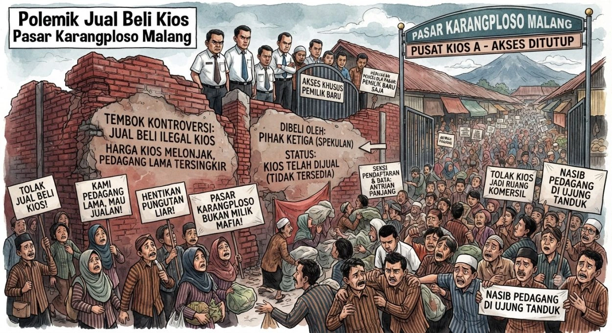 Polemik Jual Beli Kios Pasar Karangploso Malang, Ratusan Pedagang Terancam Tak Kebagian Tempat