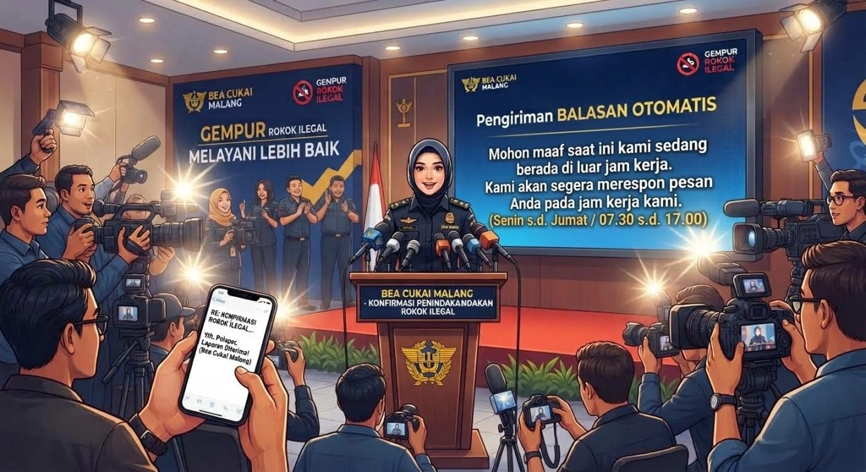 Kinerja Humas Bea Cukai Malang Disorot, Balas Konfirmasi Penindakan Rokok Ilegal Pakai 'Auto-Reply'