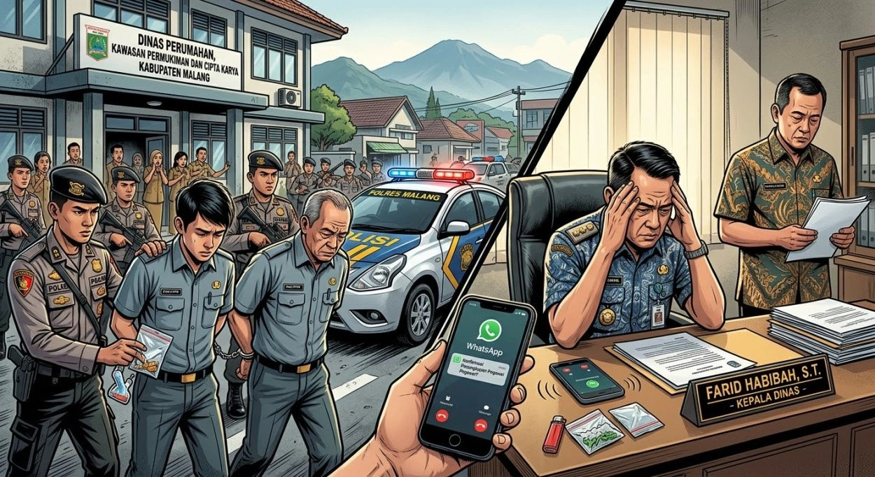 Dua Pegawainya Ditangkap Karena Narkoba, Pimpinan Dpkpck Kabupaten Malang Bungkam